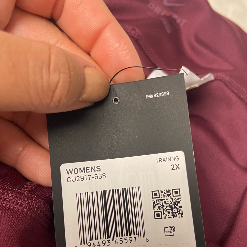 1 left! NWT! Nike One High Rise leggings burgundy plus size 2X - Picture 8 of 8